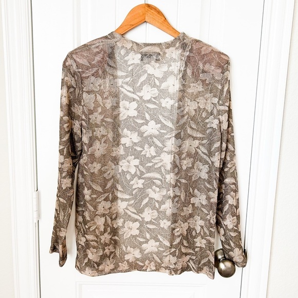 Cachet Shimmer Floral Cardigan Size 8 - Picture 2 of 2